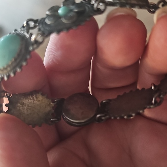 Fred Harvey Era 1940s Link Turquoise Bracelet - Picture 6 of 8